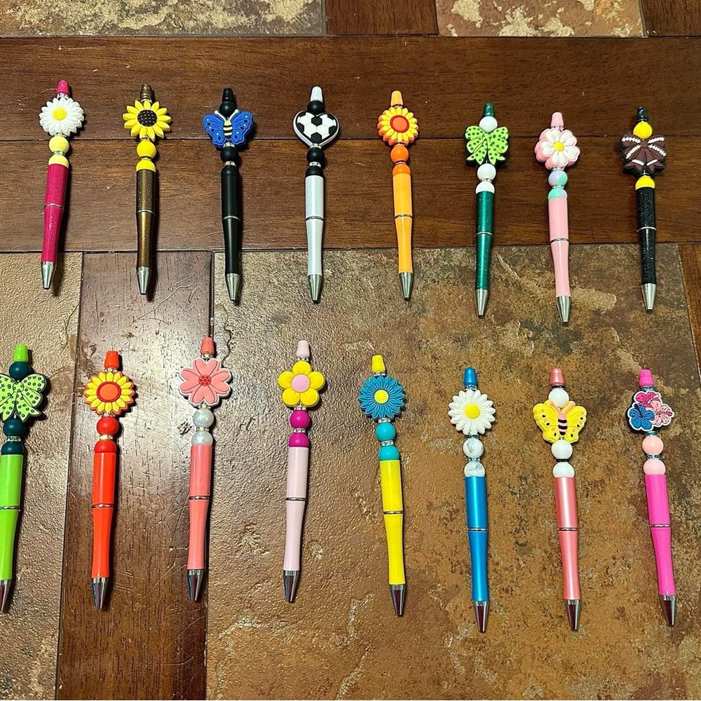 Colorful Flower and Butterfly Pens